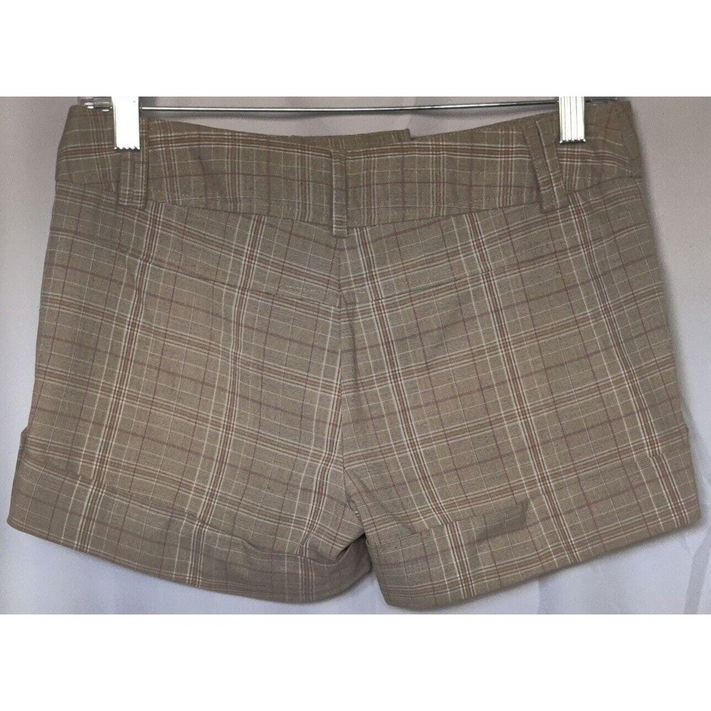 Tracy Evans Womens Light Brown Red - Plaid Short-shorts‎ Size 3 - Picture 2 of 8